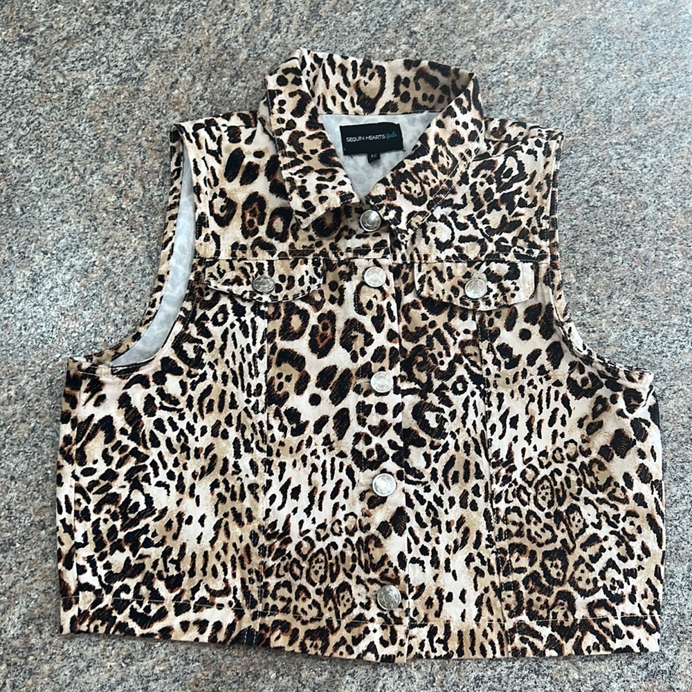 Sequin hearts, vest size extra large